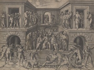 The Martyrdom of Saint Lawrence, efter Bandinelli, ca. 1520. av Marcantonio Raimondi