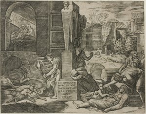 Morbetto eller Phrygiens pest av Marcantonio Raimondi