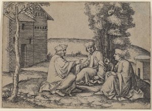 De tre läkarna av Marcantonio Raimondi