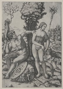 Venus, Mars och Amor, 1508. av Marcantonio Raimondi