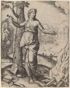 Dido av Marcantonio Raimondi after Raphael