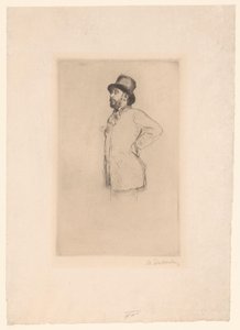 Porträtt av Edgar Degas av Marcellin Gilbert Desboutin (signed by artist)