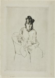 Porträtt av Berthe Morisot av Marcellin Gilbert Desboutin