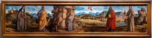 St Francis får stigmata bland St. Clare och Peter, den välsignade Bartolomeo av Breganze, och St. Paul och Bernardino