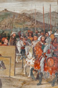 Detalj av Christian I av Danmarks besök i Bartolomeo Colleoni, hederssalen
