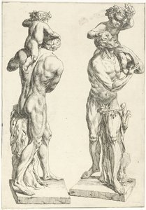 Silenus mötte de unge Bacchus av Marcellus Laroon (I)