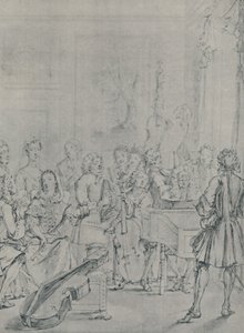 En konsert i ett adelsmanshus, 1736, 1920