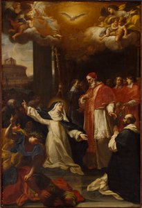 Saint Catherine bönfaller påven Gregory XI att återvända från Avignon till Rom.