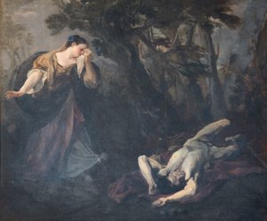St Margaret av Cortona hittar kroppen av sin älskare