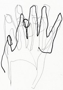 Psyco Hand, 2017 (penna och tusch på papper) av Marco Campedelli