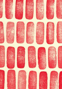 Stones_red, 2017 (gummistämplar) av Marco Campedelli