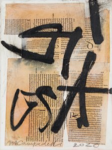 Texto #17, 2020 (collage, blandteknik på duk)