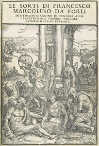 Le Sorti ... med titeln tankarnas trädgård, oktober 1540. Skapare: Okänd, Marco Dente. av Marco Dente