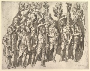 En romersk legion från Trajans kolumn, 1500-talet. av Marco Dente