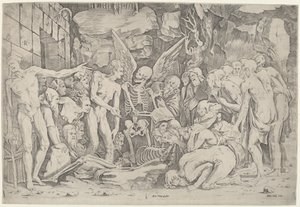 Skeletten av Marco Dente, after Baccio Bandinelli