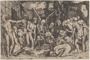 Skeletten av Marco Dente, after Baccio Bandinelli