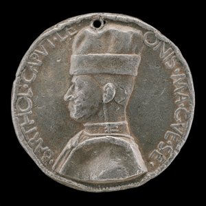 Bartolommeo Colleone av Bergamo, 1400-1475, Condottiere [framsidan], 1454 eller senare. av Marco Guidizani