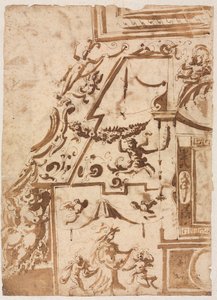 Grotesk med en hoppande kentaur verso, ca. 15651588.