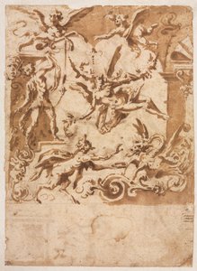 Grotesk med en satyr som matar en drake (recto)