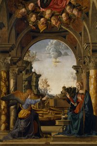 Annunciation, av Marco Palmezzano (1457-1539)