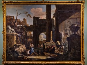 Perspektiv med ruiner och figurer av Marco & Sebastiano (1659 1734) Ricci