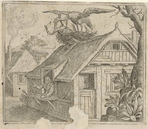 Fabel om storkar och deras religion av Marcus Gheeraerts (I) (attributed to)