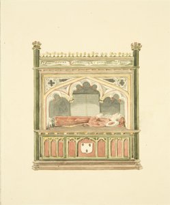 Monument till William Canynges i St Mary Redcliffe (penna och akvarell på papper) av Marcus H. Homes