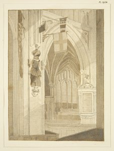 Penns monument, banderoller, etc., i St Mary Redcliffe (penna och akvarell på papper)