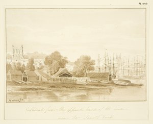 South View of Bristol Cathedral (penna och akvarell på papper) av Marcus H. Homes