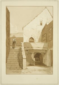 The Black, or Dominican, Friars, Merchant Street (penna och akvarell på papper) av Marcus H. Homes