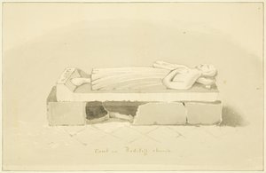Tomb of Sir John Lamington i St Mary Redcliffe (penna och akvarell på papper) av Marcus H. Homes