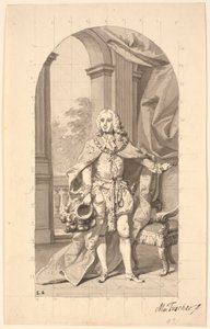 Amtman "Gehejmeråd i Tønder" Frederik Wilhelm Holstein som dannebrogsriddare i ordning