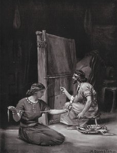 En babylonisk vävstol (litografi) av Margaret (after) Dovaston