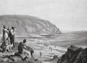 Ankomst av grundarna av Fenicien (litografi) av Margaret (after) Dovaston