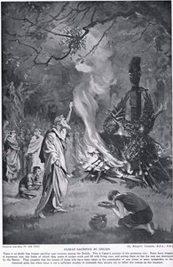 Druidernas människooffer, illustration från "Hutchinson