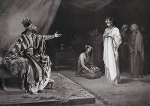 Bröllop mellan en assyrisk prinsessa och Kara-indash, kung av Babylon (litografi) av Margaret (after) Dovaston
