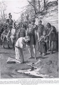 S:t Albans martyrium, illustration från "Hutchinson