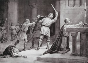 Mordet på helgonet Knud av Margaret (after) Dovaston