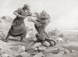 Tiglath-Pileser dräper ett lejon, från Hutchinson