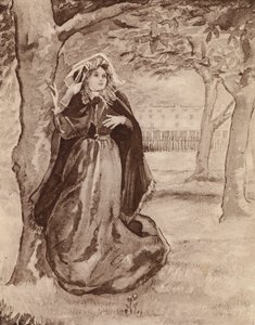 Elizabeth Barrett Browning, engelsk poet (litografi) av Margaret Baillie Saunders
