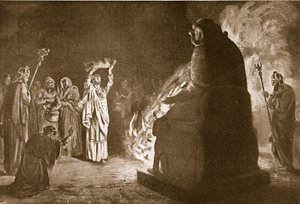 Ett feneciskt offer till Moloch, illustration från "Hutchinson