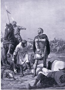 Alp Arslantis erövring av kejsaren Romanus Diogenes 1071 e.Kr. (litografi) av Margaret Dovaston