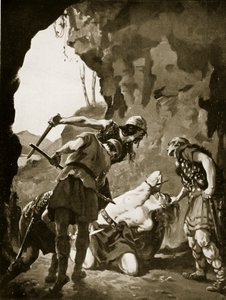 Konstantin II dödad av danskarna, 881 e.Kr., illustration från "Hutchinson