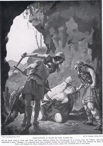 Contantine II dödad av danerna AD881 av Margaret Dovaston