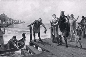 Edgar den fredlige med en sjöförklaring AD973 av Margaret Dovaston