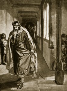 Johannes ilska när han undertecknade Magna Carta, illustration från "Hutchinson
