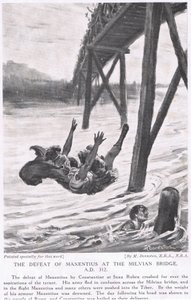 Maxentius nederlag vid Milvianbron 312 e.Kr. av Margaret Dovaston