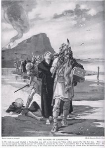 Plundringen av Lindisfarne AD793 av Margaret Dovaston