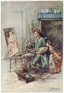 The Vicar of Wakefield av Oliver Goldsmith (färglitografi)