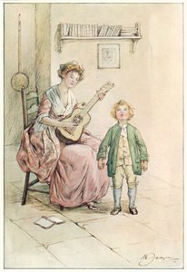 The Vicar of Wakefield av Oliver Goldsmith (färglitografi)